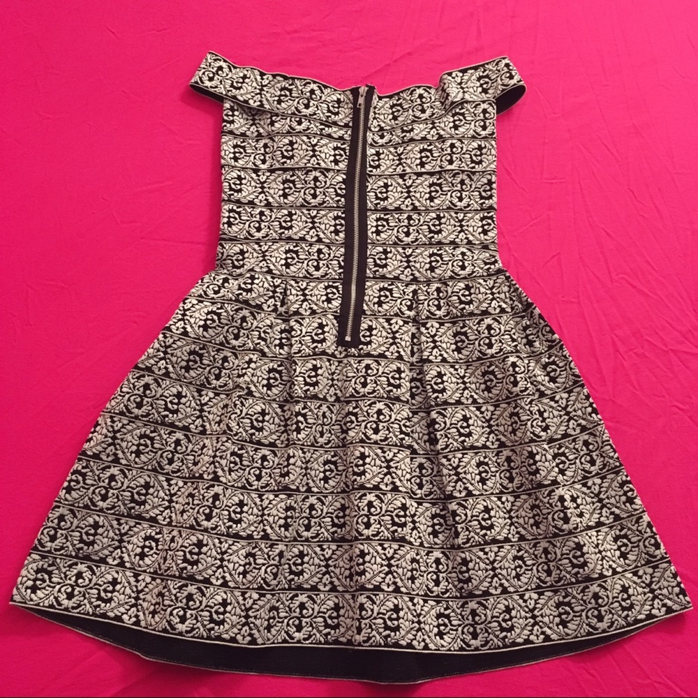 SOLD Gracia Bandage A Line Off the Shoulder Dress - Picture 2 of 4